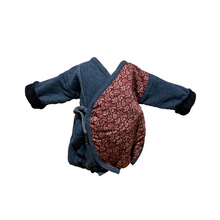Load image into Gallery viewer, Winter Kimono onesie for babies.