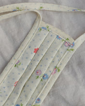 Load image into Gallery viewer, Mask for toddlers and kids. Held with 4 ties. Cream flowers.