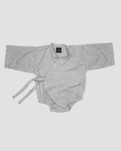 Load image into Gallery viewer, Premium Upcycled Cotton Kimono Onesie grey 
