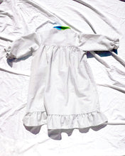 Load image into Gallery viewer, stripe dress wearable long-sleeve gown, bi-colored collard