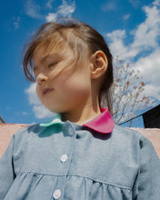 Load image into Gallery viewer, stripe dress wearable long-sleeve gown, bi-colored collard