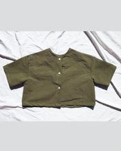 Load image into Gallery viewer, Kids  Green Button Up Top