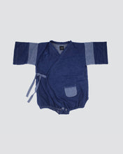 Load image into Gallery viewer, Vintage Denim Pocket Kimono Onesie - Dark Denim