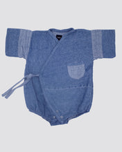 Load image into Gallery viewer, Vintage Denim Pocket Kimono Onesie - Light Denim
