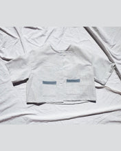 Load image into Gallery viewer, Premium Upcycled Cotton Button Up Top Stripes with Denim Pockets. Gender neutral for toddlers and kids