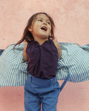 Load image into Gallery viewer, Kimono reversible jacket kids. Stripes and denim. Gender Neutral