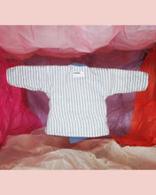 Load image into Gallery viewer, Kimono reversible jacket kids. Stripes and denim. Unisex