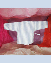 Load image into Gallery viewer, Kimono reversible jacket kids. Stripes and pink. Gender Neutral