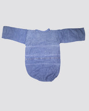 Load image into Gallery viewer, Baby Winter Kimono Onesie - Light Vintage Denim Fleece Interior
