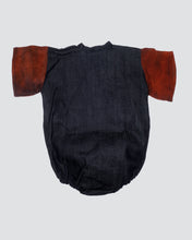 Load image into Gallery viewer, Baby denim kimono wrap with silk sleeves detail 
