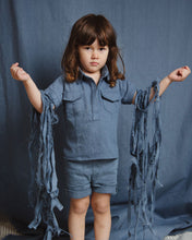 Load image into Gallery viewer, Kids toddlers denim shirt. 2 front pockets and collard 
