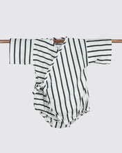 Load image into Gallery viewer, Black stripes baby kimono onesie 
