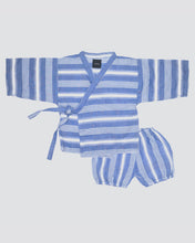 Load image into Gallery viewer, Baby kimono shirt and bloomer, Aire Set in light blue
